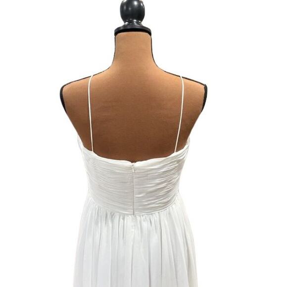 Mac Duggal White Faux Wrap Sleeveless Flowy Midi Dress – Size Small NWT - Picture 6 of 10